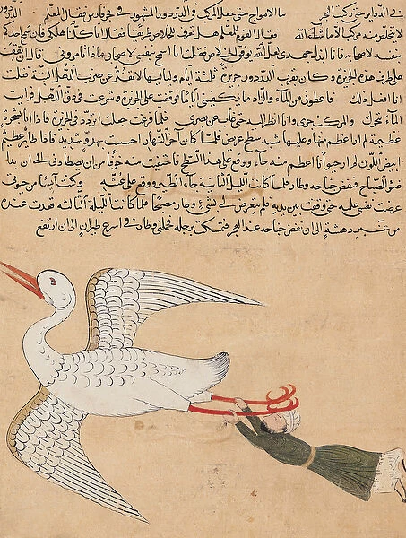 Ms E-7 fol. 72a Merchant from Isfahan Flying, from The Wonders of the Creation