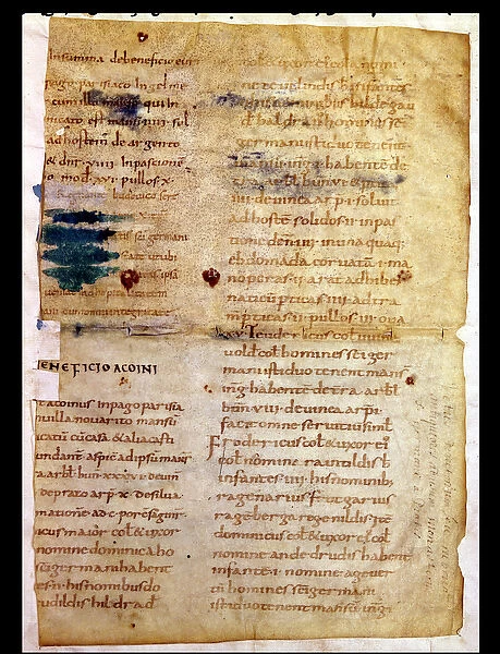 Ms Lat 12832 Fol. A Inventory of Carolingian property ownership
