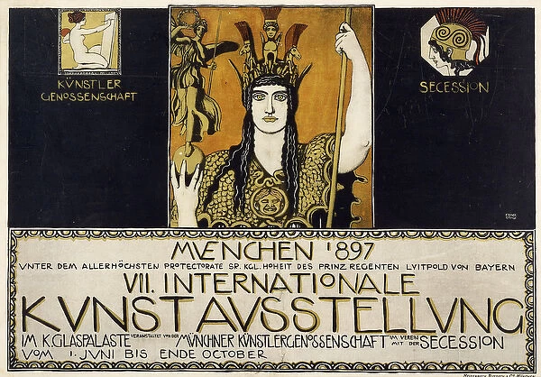 Munchen 1897, VII Internationale Kunstausstellung, 1897 (colour lithograph)