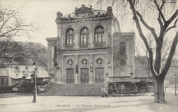 Municipal Theatre, Orange, France (b  /  w photo)
