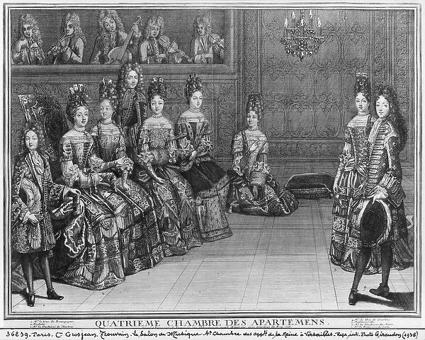 The Music Room at Versailles, 1696 (engraving)