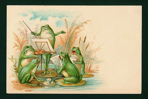 Musical frogs (chromolitho)