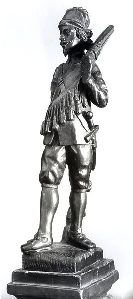 Musketeer, 1638 (carved wood)