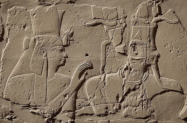 Mut and Khnum, Luxor Temple (relief)
