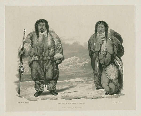 Nakahu and his wife Oomna, 1824 (engraving)