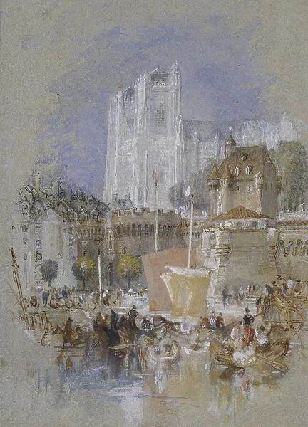 Nantes, 1826 - 1830 (watercolour with bodycolour and pen and black and brown ink)
