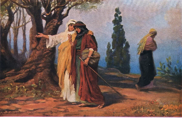 Naomi and Ruth, from Hulberts Story of the Bible published by The John Winston