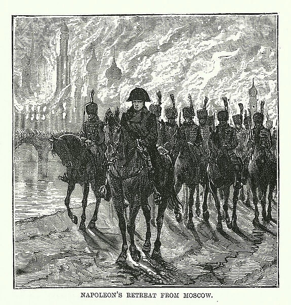 Napoleon's retreat from Moscow (engraving)