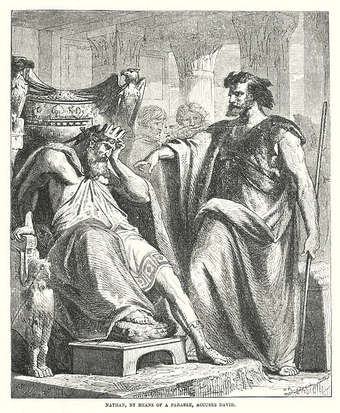 Nathan, by Means of a Parable, accuses David (engraving)