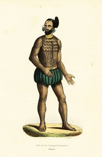 Native man of Tikei Island, Tuamotu group, French Polynesia