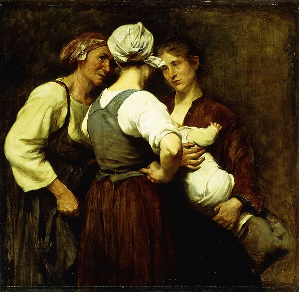 Among Neighbours, 1889 (oil on canvas)