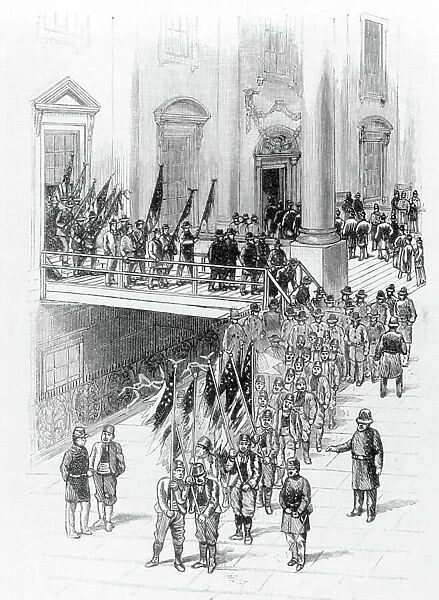 The new administration visitors paying their respects to President Harrison at the White House, 1889 (engraving)