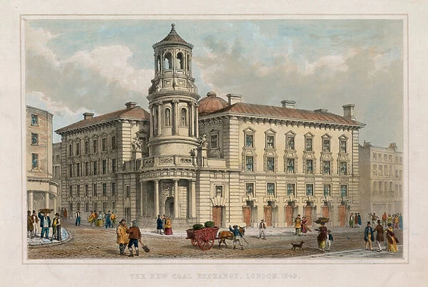 The New Coal Exchange, Thames Street (coloured engraving)