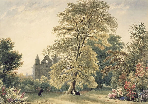 New College Gardens at Oxford, 1831 (w  /  c on paper)