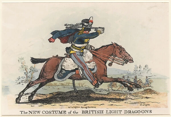 The New Costume of the British Light Dragoons (etching)