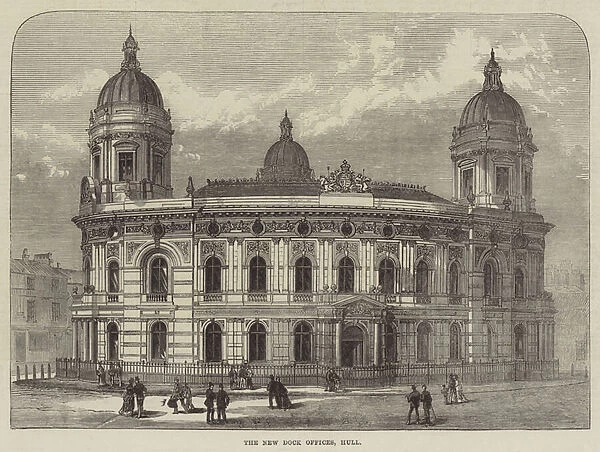 The New Dock Offices, Hull (engraving)