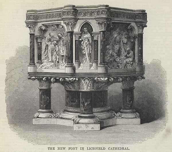 The New Font in Lichfield Cathedral (engraving)
