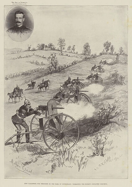 New Galloping Gun designed by the Earl of Dundonald, harassing the Enemys Infantry Columns (engraving)