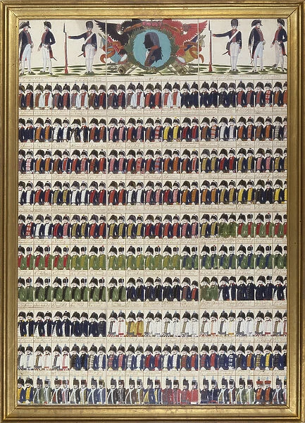 New uniform designs for the Royal Prussian Army, 1799 (gouache on paper)