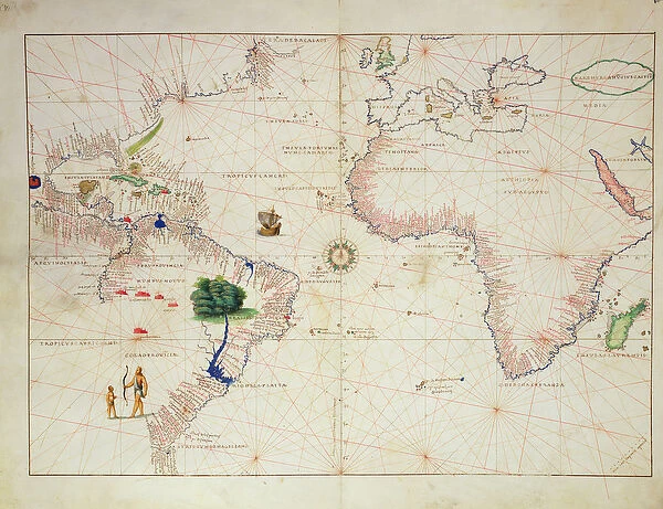 The New World, from an Atlas of the World in 33 Maps, Venice, 1st September 1553