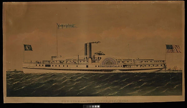 New York And New Haven Steamers Continental (lithograph, coloured)