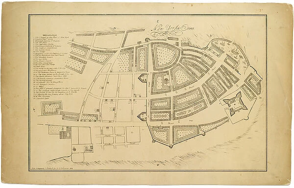 New Yorke 1695, 1846 (black ink on paper, backed with paper)