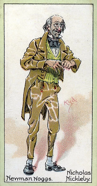 Newman Noggs, from Nicholas Nickleby, by Charles Dickens, 1923 (colour litho)