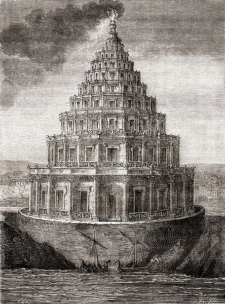 A nineteenth century imaginary depiction of The Lighthouse of Alexandria