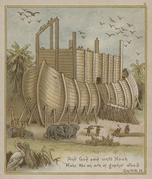 Noahs Ark (colour litho)