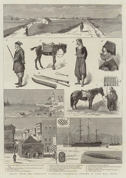 Notes from the Combined Fleets of the Great Powers at Suda Bay, Crete (engraving)