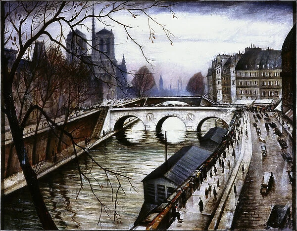 Notre Dame de Paris from Quai des Grands Augustins (oil & tempera on canvas)
