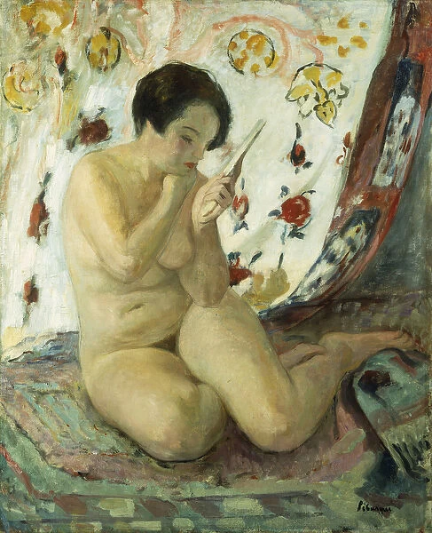 Nude Sat with a Mirror; Nu Assis au Miroir, 1925-1930 (oil on canvas)