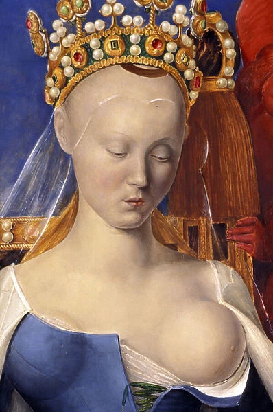 Detail of The nursing Virgin depicted as Agnes Sorel (after the Virgin of Antwerp