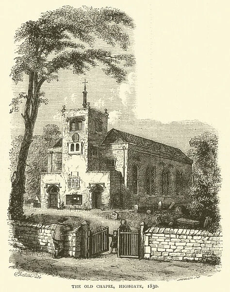 The Old Chapel, Highgate, 1830 (engraving)