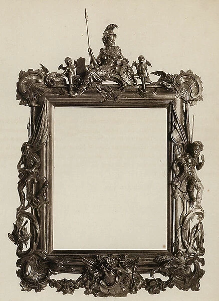 An Old English Mirror Frame (b / w photo)