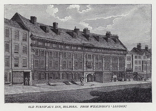 Old Furnivals Inn, Holborn, from Wilkinsons London (engraving)