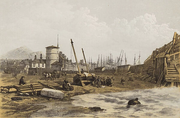 The Back of Old Leith Pier (chromolitho)