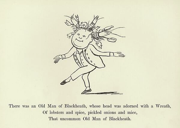 There was an Old Man of Blackheath, whose head was adorned with a Wreath (litho)