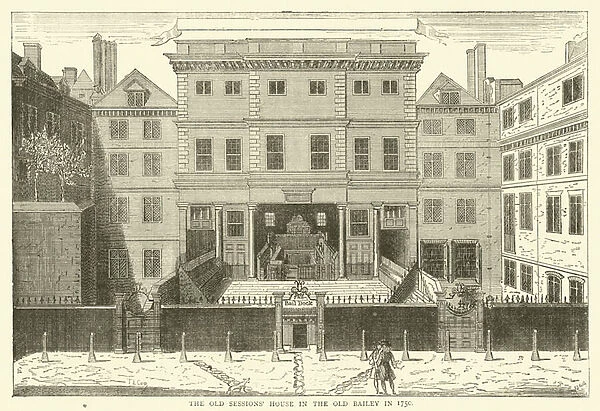 The Old Sessions House in the Old Bailey in 1750 (engraving)