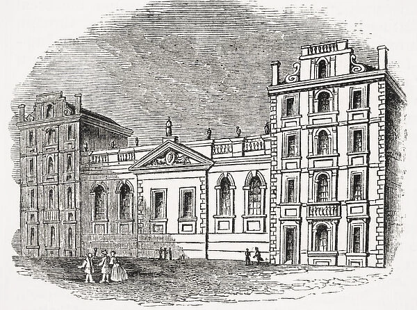 Old St. Pauls School, London, before the Great Fire, from Old England s