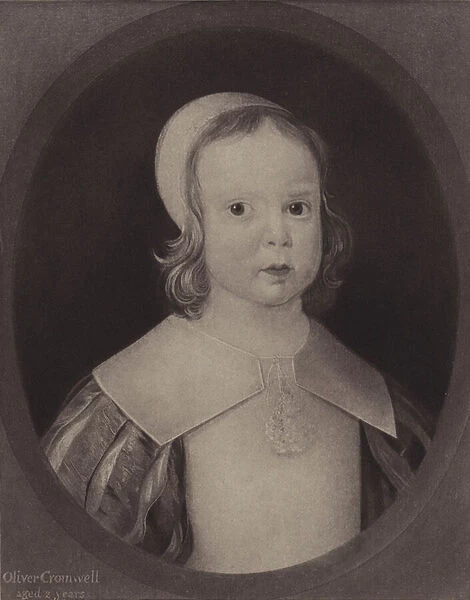 Oliver Cromwell, aged two years (litho)