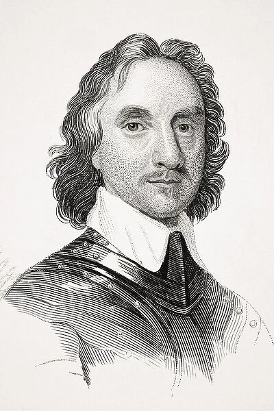 Oliver Cromwell, illustration from Old Englands Worthies by Lord Brougham