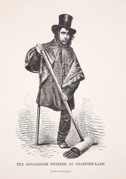 The One-Legged Sweeper at Chancery Lane, from a photograph