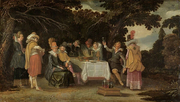 An open-air Party, 1615 (oil on panel)