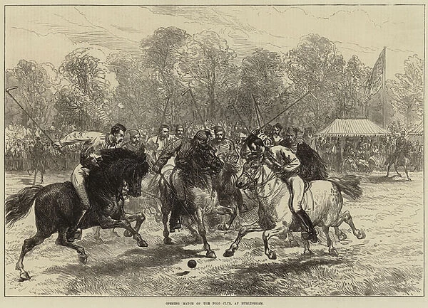 Opening Match of the Polo Club, at Hurlingham (engraving)
