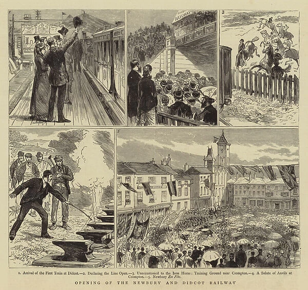 Opening of the Newbury and Didcot Railway (engraving)