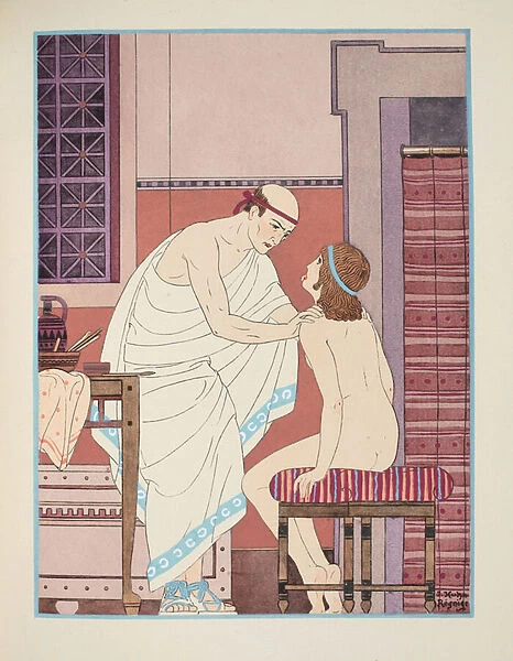 Oral examination, illustration from The Works of Hippocrates