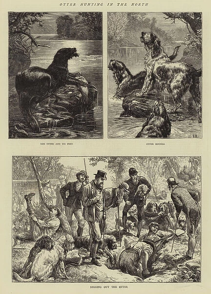 Otter hunting in the North (engraving)