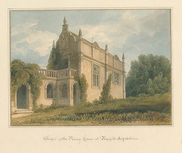 Oxfordshire - Burford - Chapel of the Priory House, 1821 (w  /  c on paper)