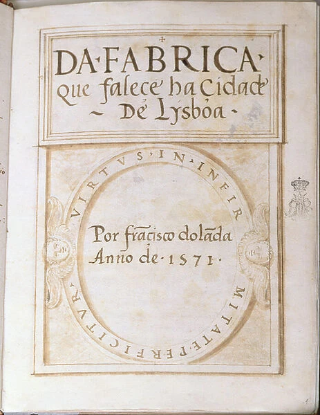 Page 1 of the book Da Fabrica que falece ha Cidade de Lysboa